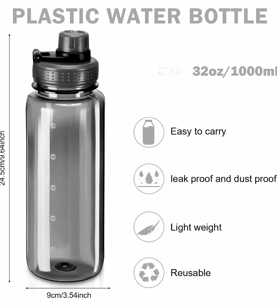 32 oz Sports Water Bottle with Scale (Set of 14)