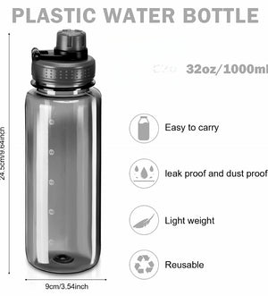 32 oz Sports Water Bottle with Scale (Set of 14)