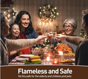 9" LED Taper Candle with Gold Candle Holder (Set of 12, 2 Remote Control)