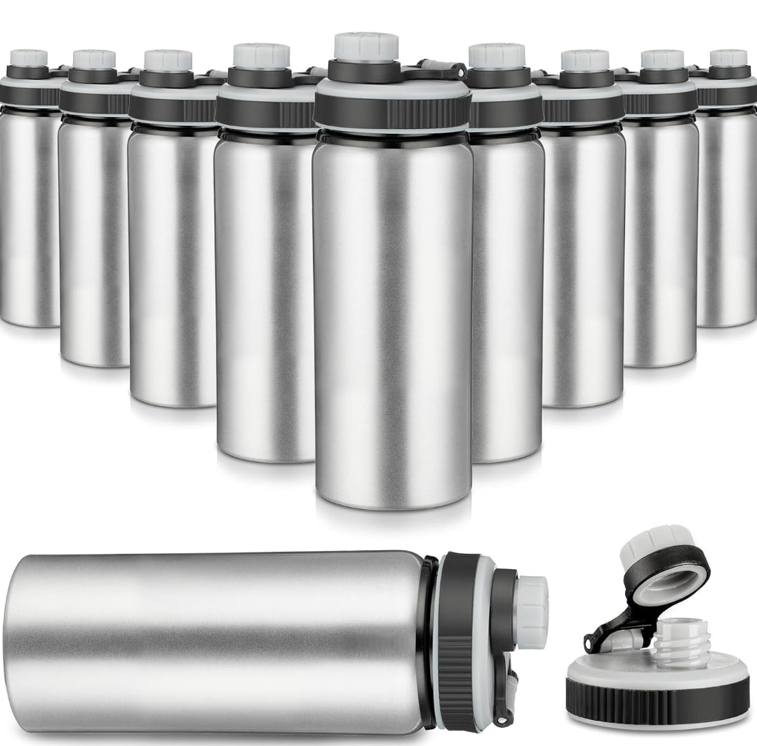 17 oz Aluminum Water Bottle with Snap Lid  (Set of 10)