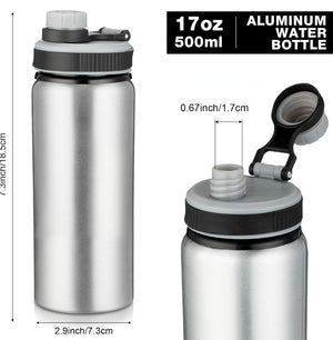 17 oz Aluminum Water Bottle with Snap Lid  (Set of 10)