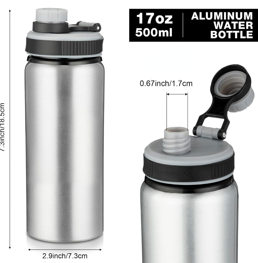 17 oz Aluminum Water Bottle with Snap Lid  (Set of 10)