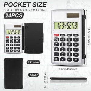 Compact  Flip-Cover Dual Power Calculator (Set of 24)