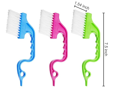 7.5" Window Track & Gap Cleaning Brush (Assorted Color, Set of 6)