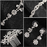 4-Pcs Jewelry & Hair Accessory Gift Set (Necklace, Bracelet, Earrings, Comb)