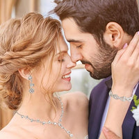 4-Pcs Jewelry & Hair Accessory Gift Set (Necklace, Bracelet, Earrings, Comb)