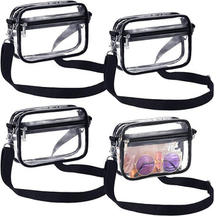 4 Pcs Stadium Approved Clear Crossbody Bag with Front Pocket