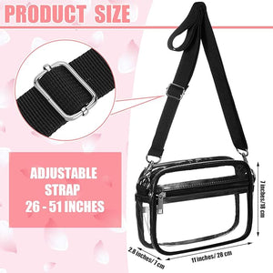 4 Pcs Stadium Approved Clear Crossbody Bag with Front Pocket