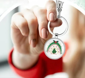 Christmas Themed Alloy Keychain (Assorted Design, Set of 24)