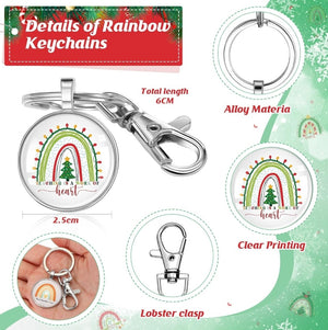 Christmas Themed Alloy Keychain (Assorted Design, Set of 24)