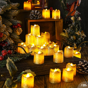 LED Gold Glitter Tealight Candle (Set of 120)
