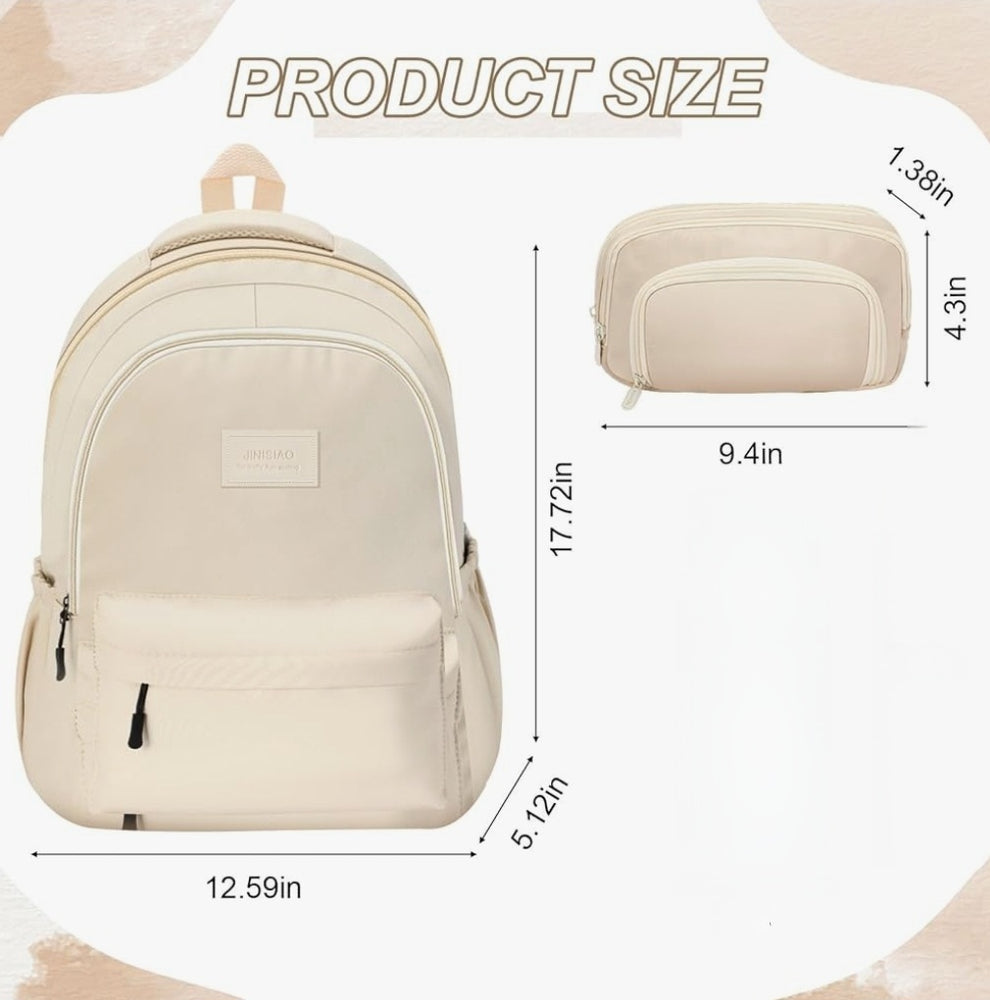 Aesthetic Backpack & Pencil Case Set (Set of 2)