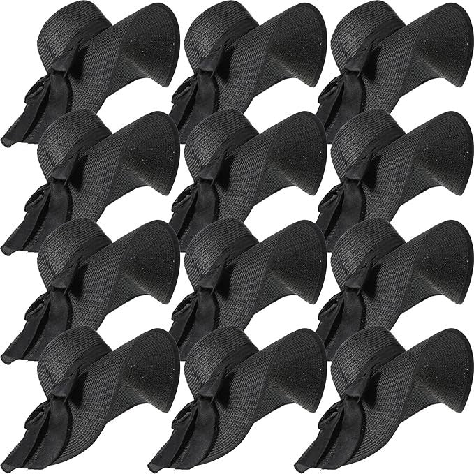 Women's Wide Brim Straw Sun Hat (Set of 12)
