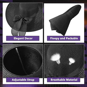 Women's Wide Brim Straw Sun Hat (Set of 12)