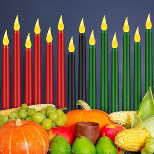 10.8" LED Taper Candles (Assorted Color, Set of 14)