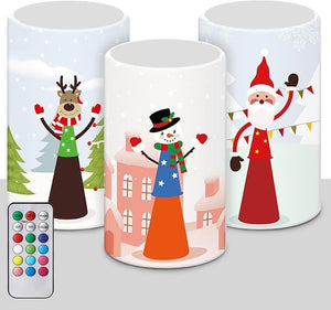 5" x 3" Christmas LED Candle with Remote (Set of 3)