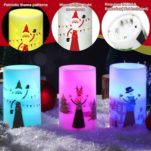 5" x 3" Christmas LED Candle with Remote (Set of 3)