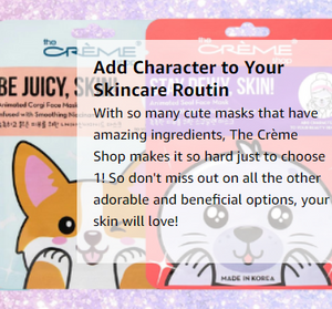 The Crème Shop Animated Face Sheet Mask - Set of 3 (Corgi: Niacinamide)