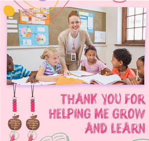 Wooden Keychain Lanyard (Hot Pink, Set of 5)