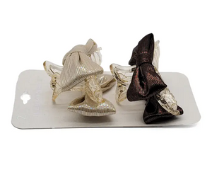 2-Pack Bow Hair Claw Clip Set – Neutral Champagne & Brown