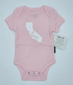 California Love Baby Bodysuit – Soft Grey Cotton Onesie (3–6 Months)