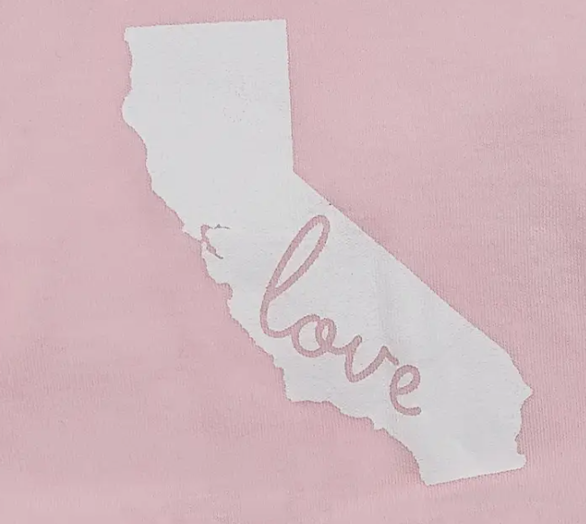 California Love Baby Bodysuit – Soft Grey Cotton Onesie (3–6 Months)