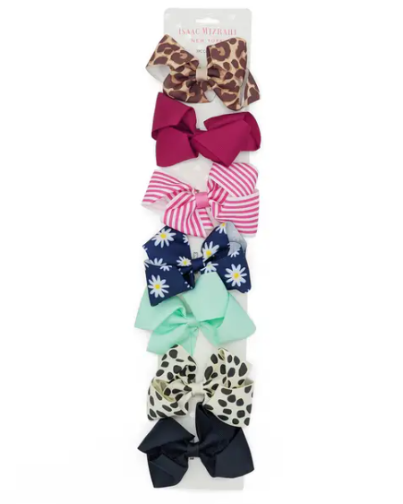 7-PCS Girls Hair Bows – Grosgrain Ribbon Alligator Clips