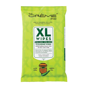 The Crème Shop 10 ct XL Makeup Remover Wipes -3 Pack (Aloe Vera & Green Tea)
