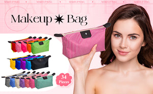 Waterproof Makeup Bag (Set of 34)