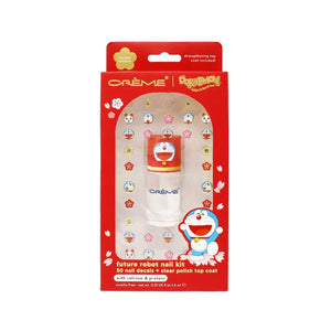 The Crème Shop x Doraemon Nail Kit – 50 Nail Decals + Clear Top Coat Polish
