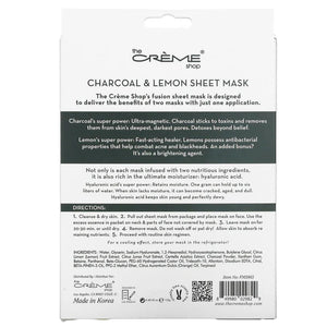 The Crème Shop Fusion Face Sheet Mask - 5 Pack (Charcoal & Lemon)