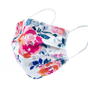 Everydayspecial Disposable Safety Mask 3 Layer Protection Face Mask for Adults 50 pcs Flower Print
