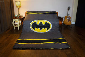 Batman Emblem Luxury Reversible Gray Comforter Set Twin and Queen Size