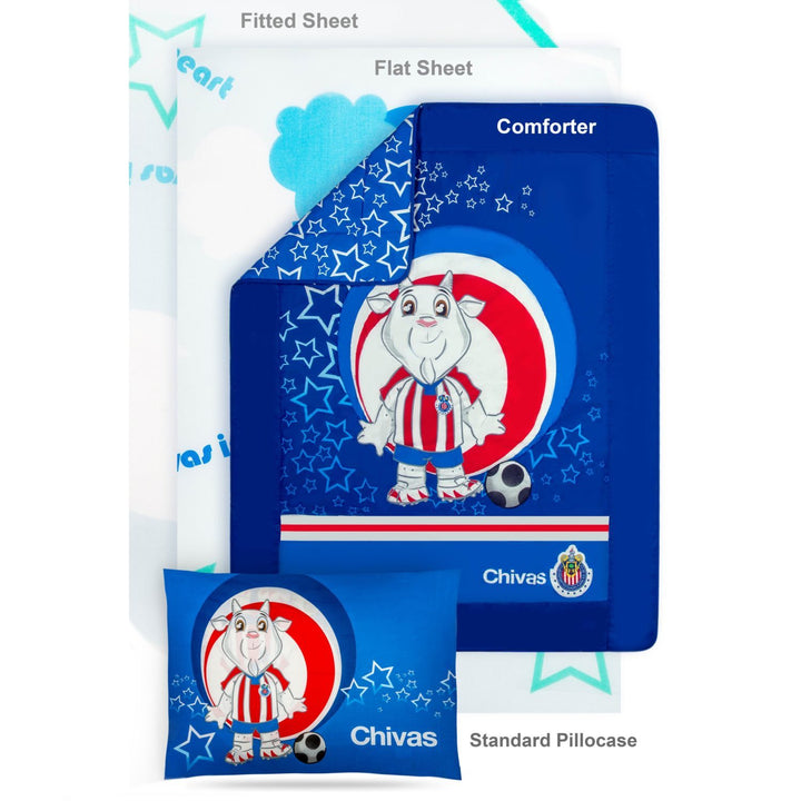 100% Cotton Toddler Bedding 4-PCS Set | Mexico Soccer Chivas USA