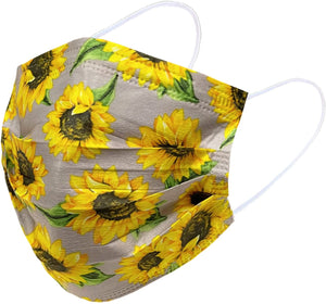 Everydayspecial Disposable Safety Mask 3 Layer Protection Face Mask for Adults 50 pcs (Sunflower Assortment)