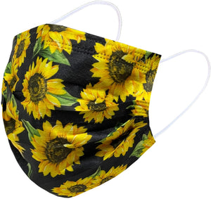 Everydayspecial Disposable Safety Mask 3 Layer Protection Face Mask for Adults 50 pcs (Sunflower Assortment)