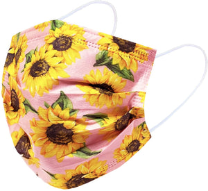 Everydayspecial Disposable Safety Mask 3 Layer Protection Face Mask for Adults 50 pcs (Sunflower Assortment)