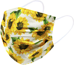 Everydayspecial Disposable Safety Mask 3 Layer Protection Face Mask for Adults 50 pcs (Sunflower Assortment)