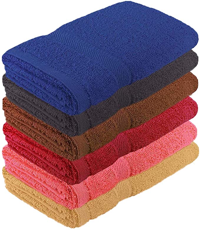 Crover Essentials Fast Drying Super Absorbent Terry Cloth 100% Cotton Bath Towel 25”x52” 6pc Set