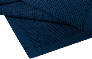 [Deep Blue] Crover Thermal Waffle 100% Cotton Wave Blanket (Twin / Queen / King)