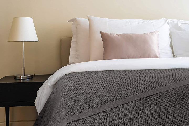 [Dark Grey] Crover Thermal Waffle 100% Cotton Wave Blanket (Twin / Queen / King)