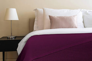 [Plum] Crover Thermal Waffle 100% Cotton Wave Blanket (Twin / Queen / King)