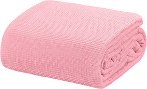 [Orchid Pink] Crover Thermal Waffle 100% Cotton Wave Blanket (Twin / Queen / King)