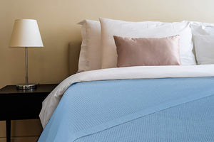 [Cashmere Blue] Crover Thermal Waffle 100% Cotton Wave Blanket (Twin / Queen / King)