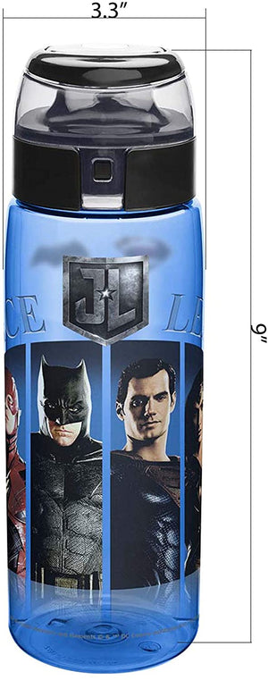 Zak Designs DC Comics Justice League Movie BPA Free Water Bottle with Loop 25 Ounce, Multicolor, Single