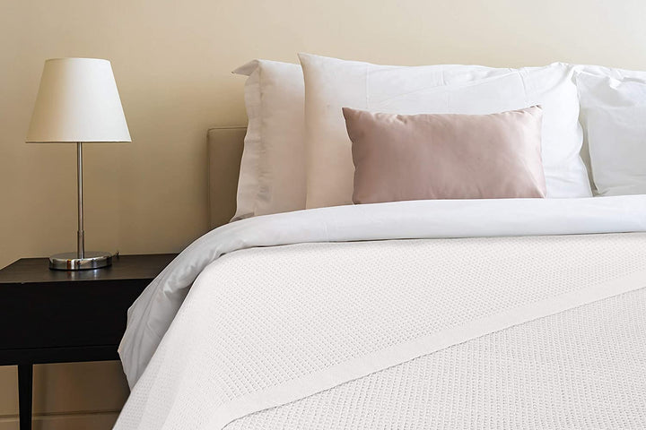 [Ivory] Crover Thermal Waffle 100% Cotton Wave Blanket (Twin / Queen / King)