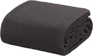 [Dark Grey] Crover Thermal Waffle 100% Cotton Wave Blanket (Twin / Queen / King)