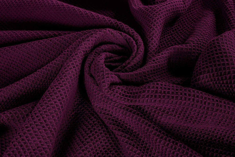[Plum] Crover Thermal Waffle 100% Cotton Wave Blanket (Twin / Queen / King)