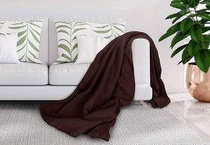 [Brown] Crover Thermal Waffle 100% Cotton Wave Blanket (Twin / Queen / King)