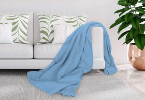 [Cashmere Blue] Crover Thermal Waffle 100% Cotton Wave Blanket (Twin / Queen / King)
